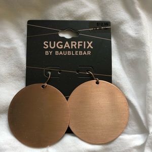 BaubleBar Rose Gold Disc Earrings
